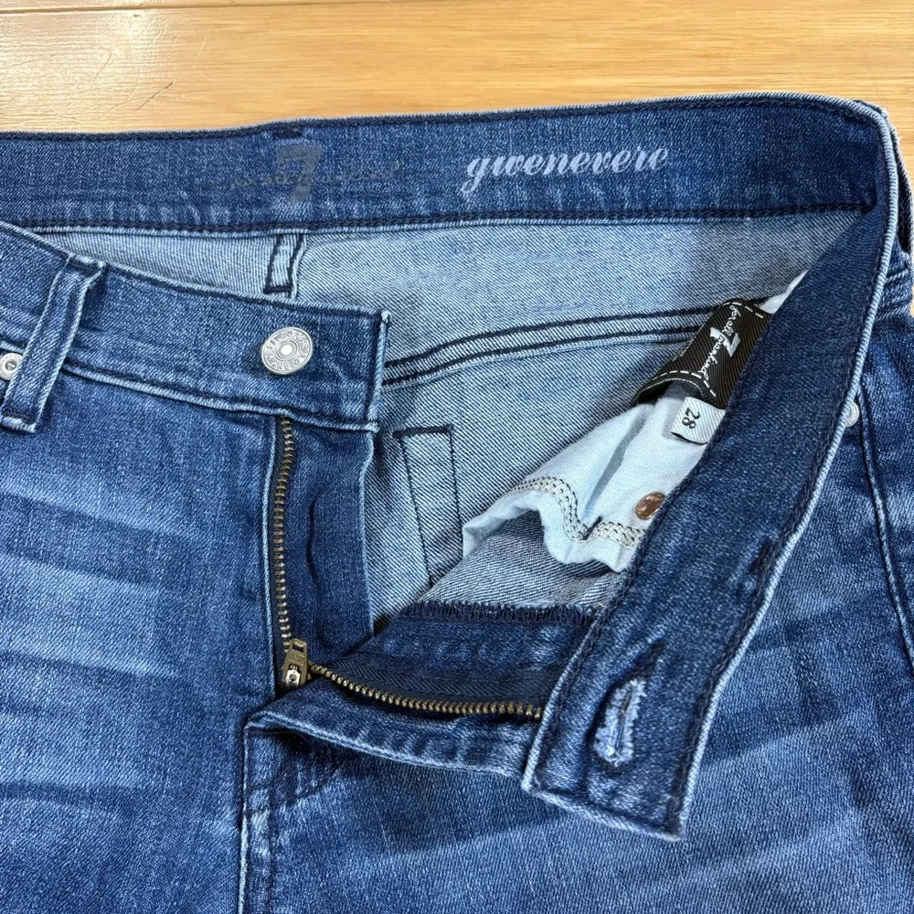 7 For All Mankind Gwenevere Skinny Ankle Jeans Womens Sz 28 Medium Wash Denim